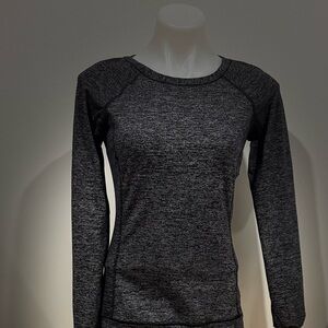 Lululemon Charcoal sweater with alternating black and grey stripes
